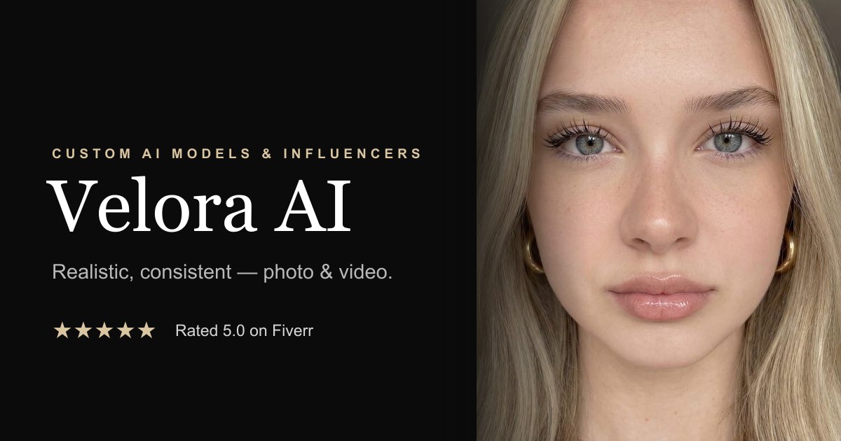 Velora AI — realistic, consistent AI influencer models